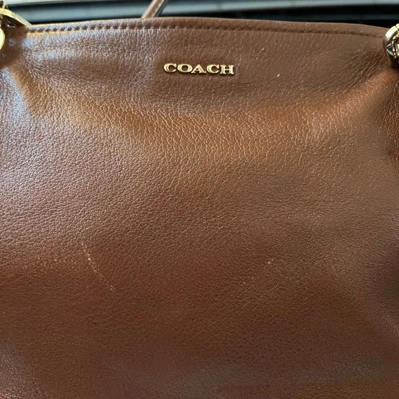 Brown leather coach purse - Picture 5 of 10